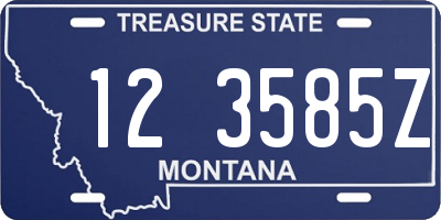 MT license plate 123585Z