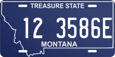 MT license plate 123586E