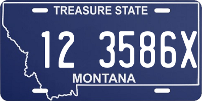 MT license plate 123586X