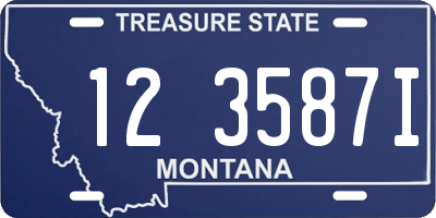 MT license plate 123587I
