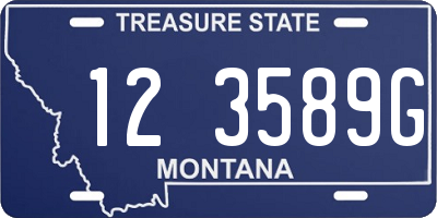 MT license plate 123589G