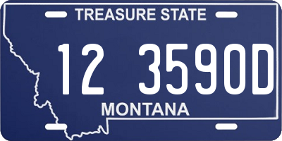 MT license plate 123590D