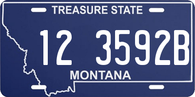 MT license plate 123592B