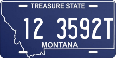 MT license plate 123592T