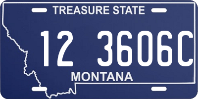 MT license plate 123606C