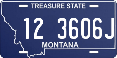 MT license plate 123606J