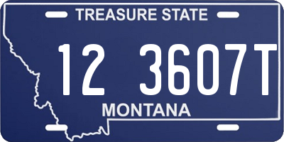 MT license plate 123607T