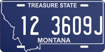 MT license plate 123609J