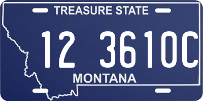 MT license plate 123610C