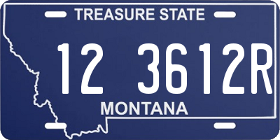 MT license plate 123612R