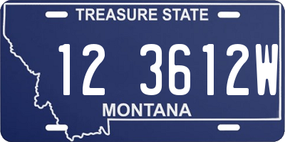 MT license plate 123612W