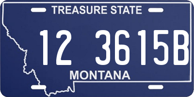 MT license plate 123615B