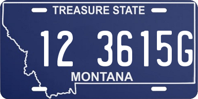 MT license plate 123615G