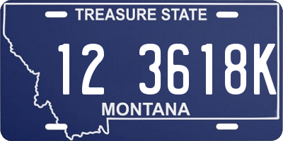 MT license plate 123618K