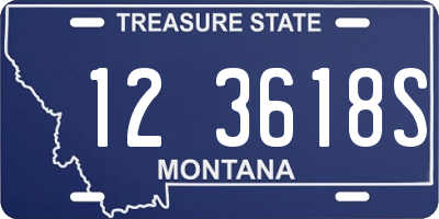 MT license plate 123618S