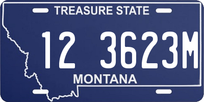 MT license plate 123623M