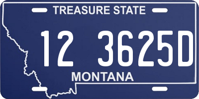 MT license plate 123625D