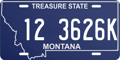 MT license plate 123626K