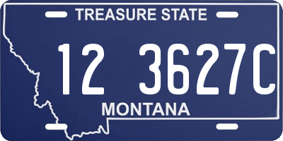 MT license plate 123627C