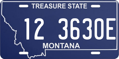 MT license plate 123630E