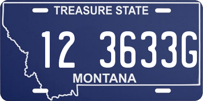 MT license plate 123633G