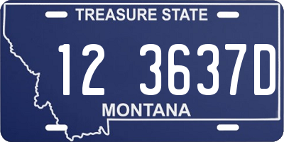 MT license plate 123637D