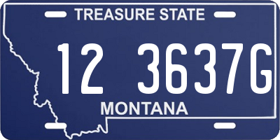 MT license plate 123637G