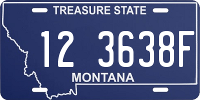 MT license plate 123638F