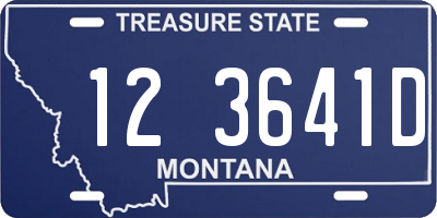 MT license plate 123641D