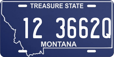 MT license plate 123662Q