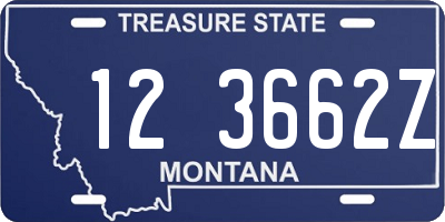 MT license plate 123662Z
