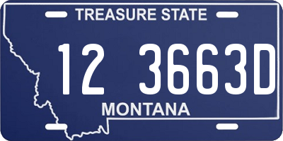 MT license plate 123663D
