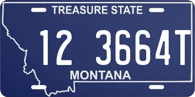 MT license plate 123664T