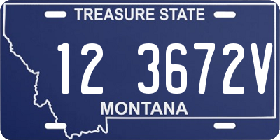 MT license plate 123672V