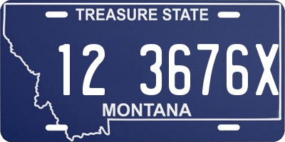 MT license plate 123676X