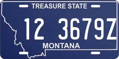 MT license plate 123679Z