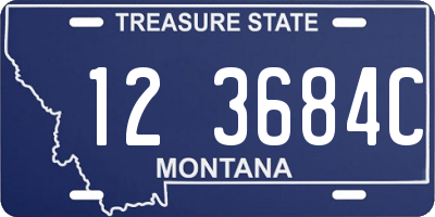 MT license plate 123684C