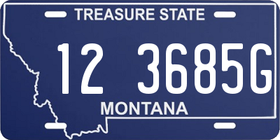 MT license plate 123685G