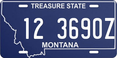 MT license plate 123690Z