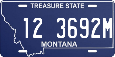 MT license plate 123692M