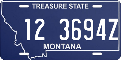 MT license plate 123694Z