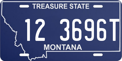 MT license plate 123696T