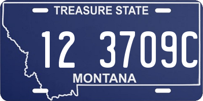 MT license plate 123709C