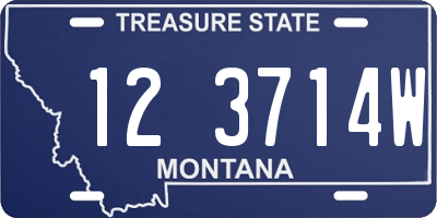 MT license plate 123714W