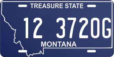 MT license plate 123720G