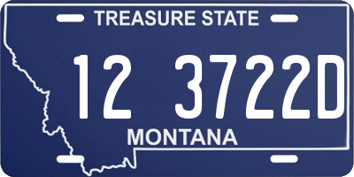 MT license plate 123722D