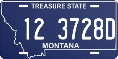 MT license plate 123728D