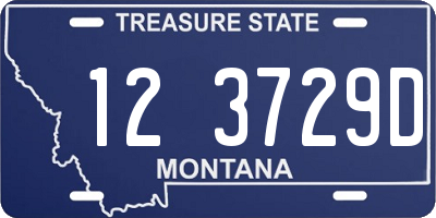 MT license plate 123729D
