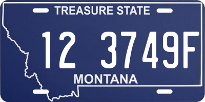 MT license plate 123749F