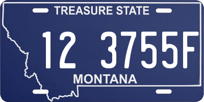 MT license plate 123755F